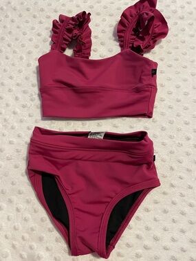 Girls' Ruffle Strap Two-Piece dance outfit